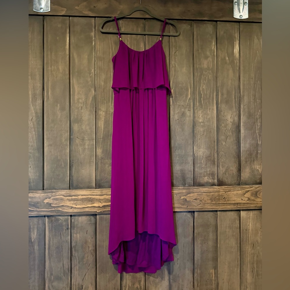 WHBM Magenta Midi /maxi Dress high low sleeveless